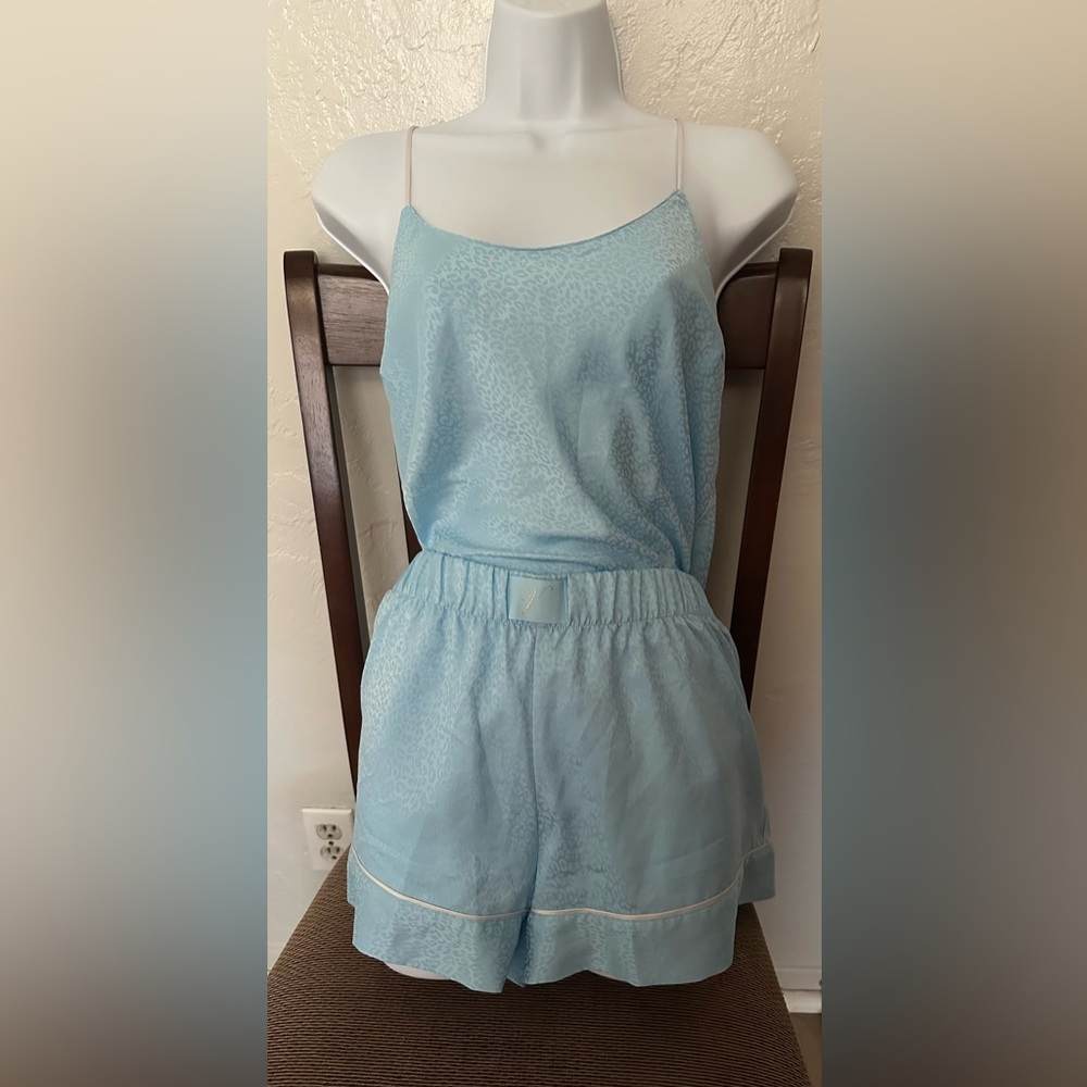 Victoria's Secret Light Blue Lounge Set with Jacquard Texture